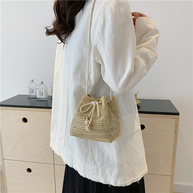 Bohemian-Inspired Woven Mini Drawstring Bag Stornfield