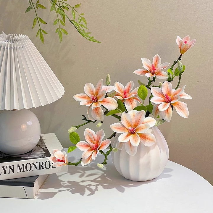Lifelike Floral Arrangement in Elegant Vase