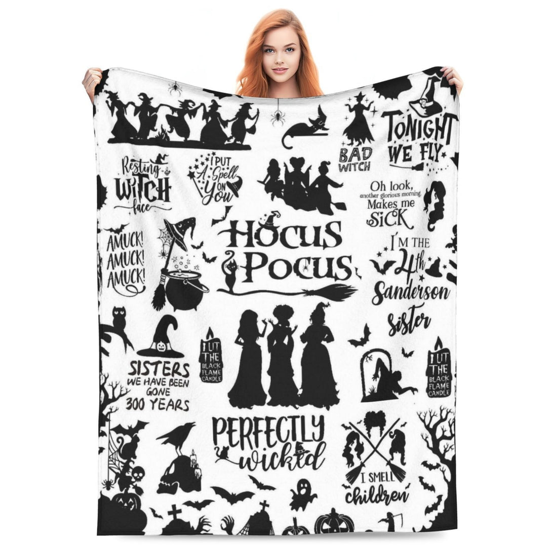 Halloween-Themed Cozy Fleece Blanket