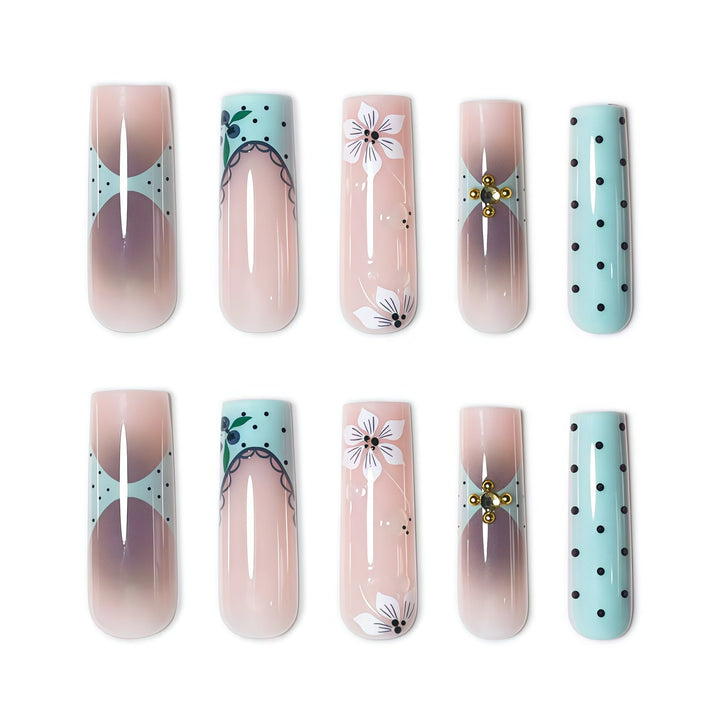 Artistic Long Length Press-On Nail Art Stornfield