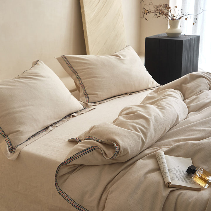 Luxury Stonewashed Linen Duvet Cover and Pillowcase Set