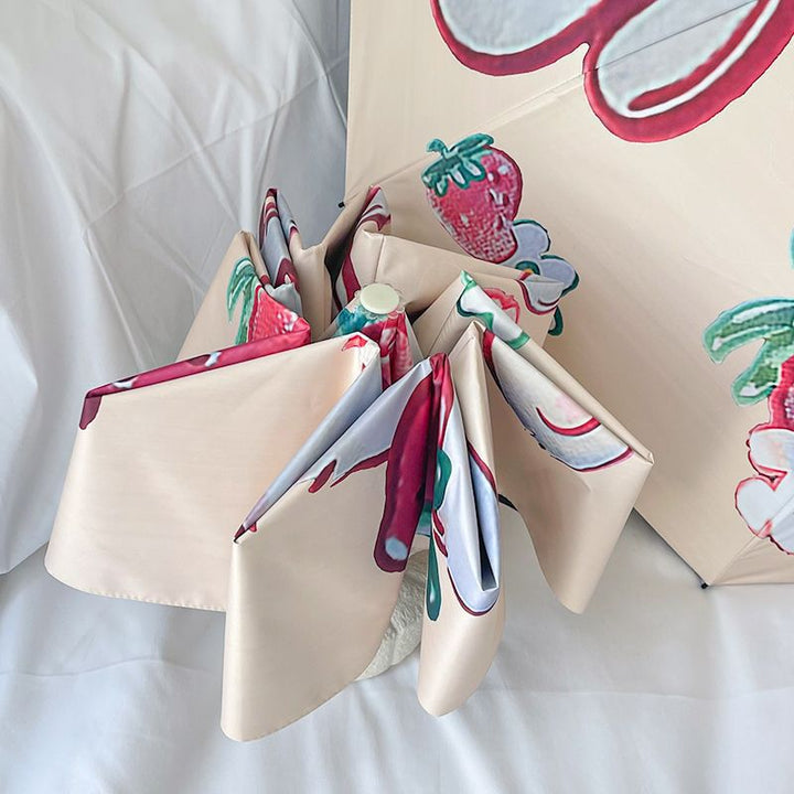 Ladies folding umbrella with cheerful strawberry motif Stornfield