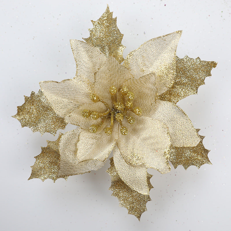 Decorative Glittered Floral Accent Brooch Stornfield