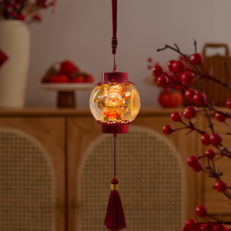 Nostalgic Christmas lantern with festive Santa Stornfield