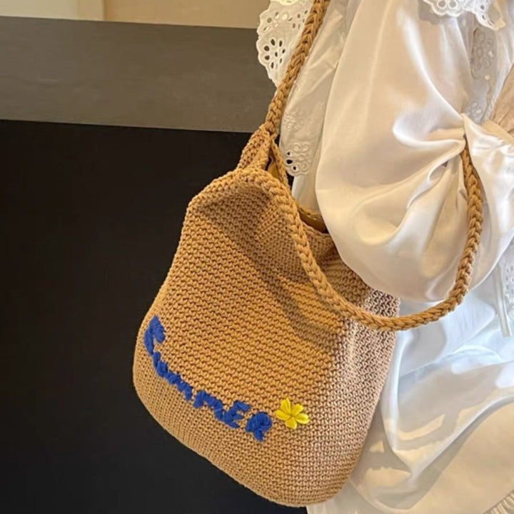 Handcrafted cotton bag with cheerful summer motif Stornfield