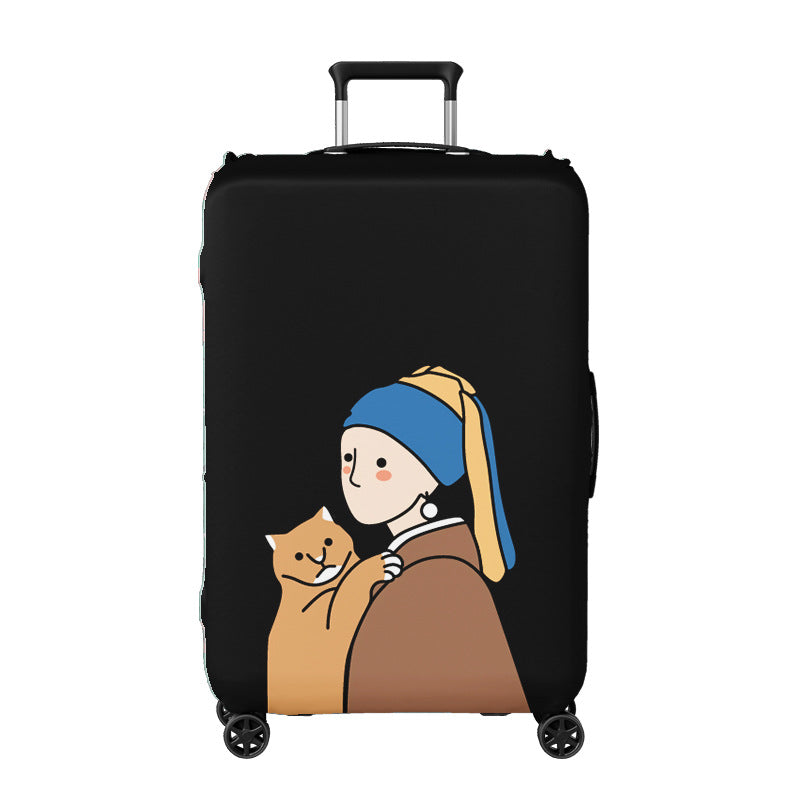 Ladies suitcase cover with creative illustration design Stornfield