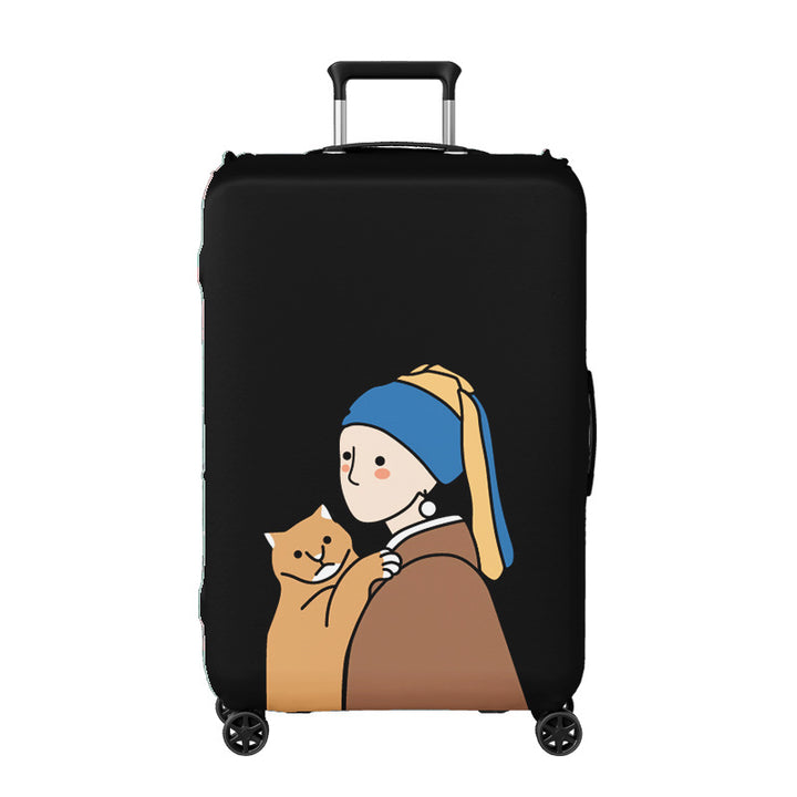 Ladies suitcase cover with creative illustration design Stornfield