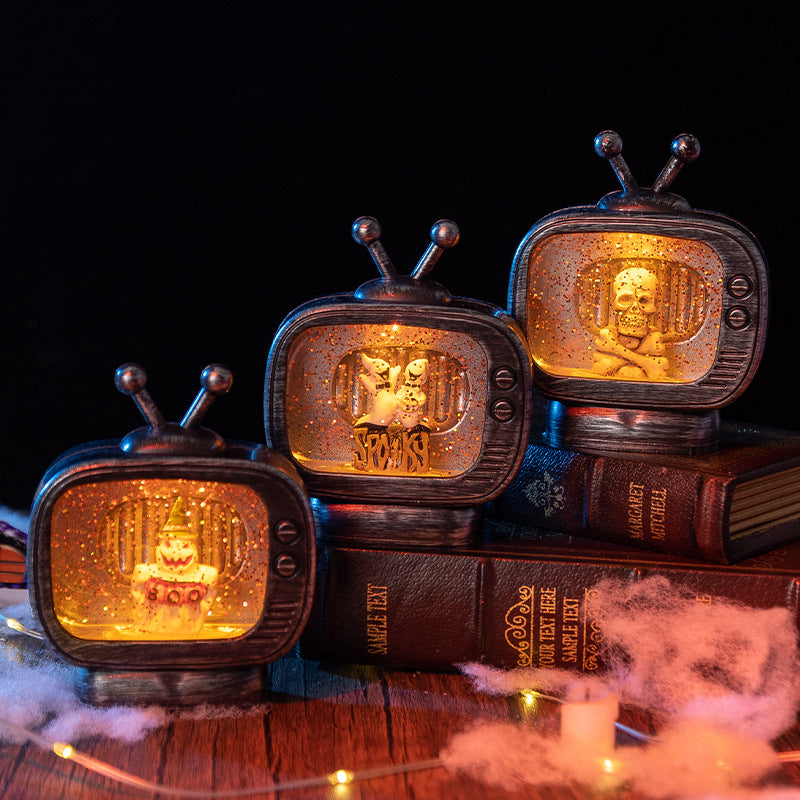 Vintage Halloween TV Snow Globe