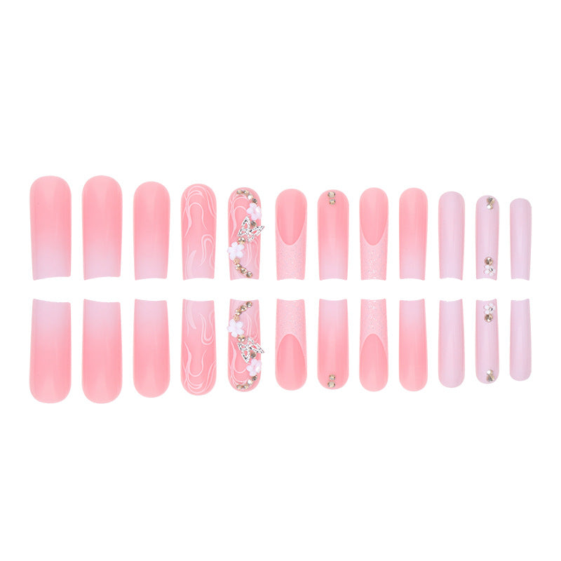 Floral and Glitter Stiletto Press-On Nails Stornfield