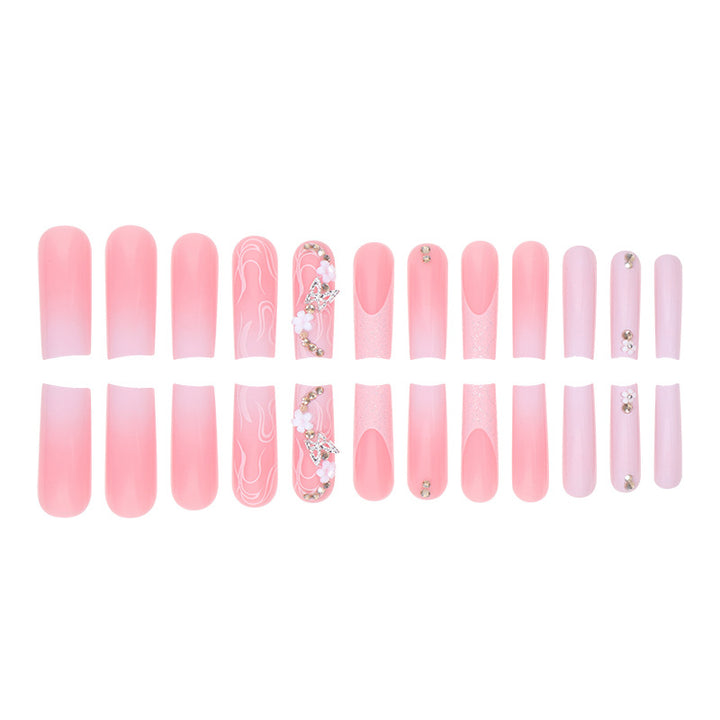 Floral and Glitter Stiletto Press-On Nails Stornfield