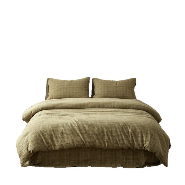 Stonewashed Linen-Blend Duvet Cover Set with Deep-Pocket Skirt & Envelope Shams