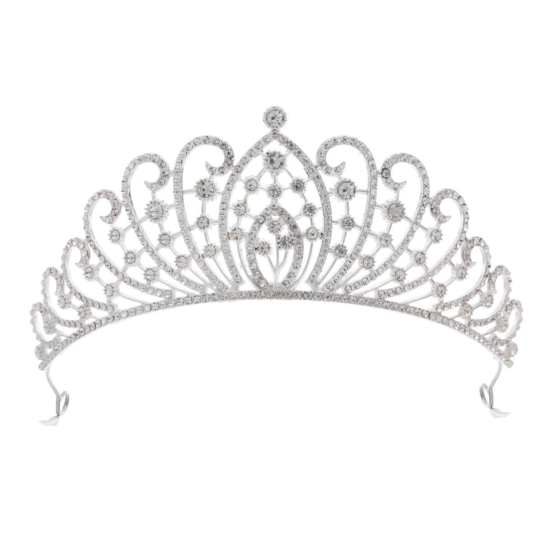 Ladies Elegant Rhinestone Tiara with Floral Details Stornfield