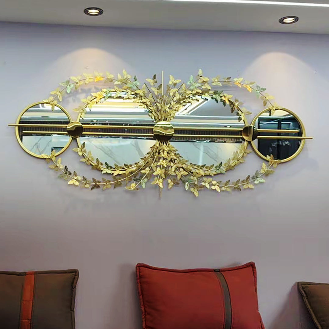 Elegant Botanical Wall Mirror with Decorative Floral Accents Stornfield