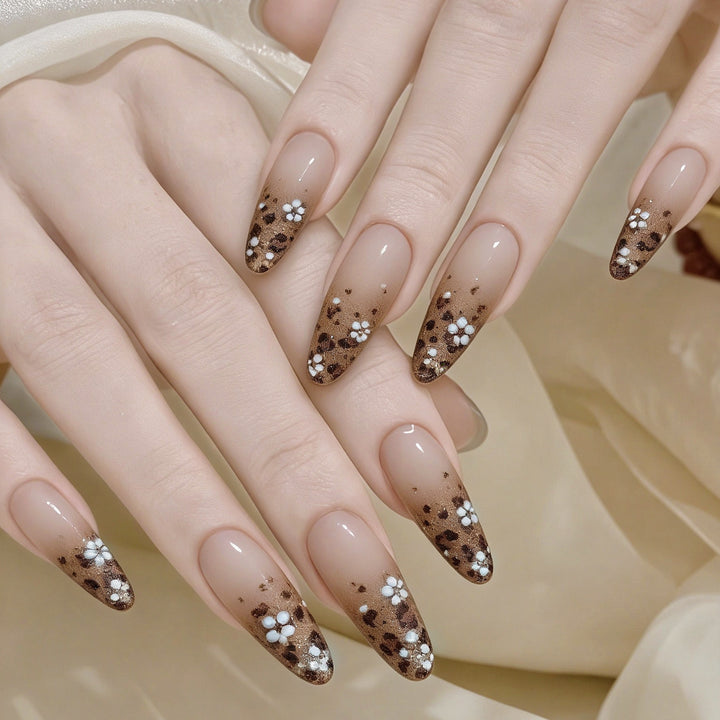 Elegant Floral-Embellished Press-On Nails
