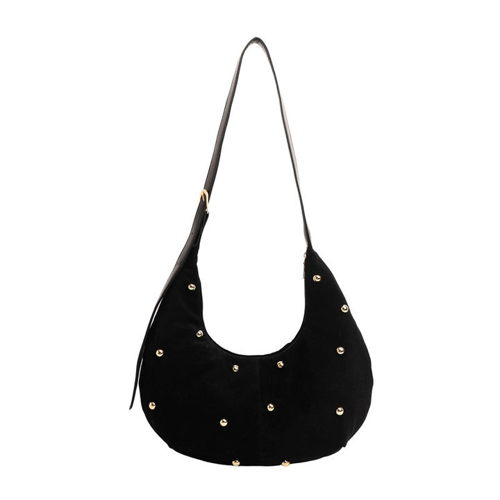 WoTextured Suede Hobo Bag with Decorative Studs Stornfield