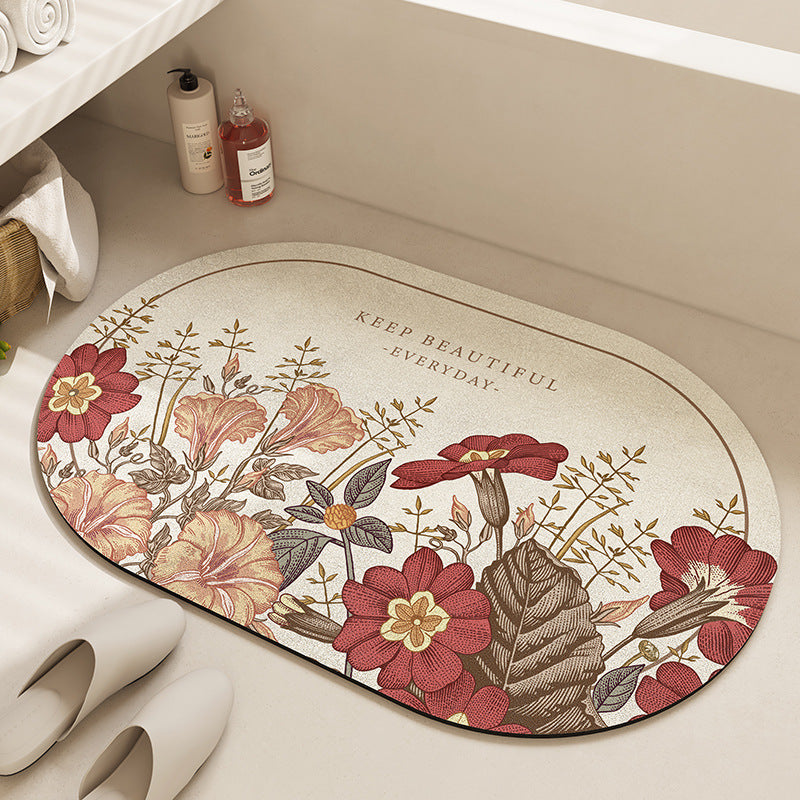 Floral Inspirational Bath Mat