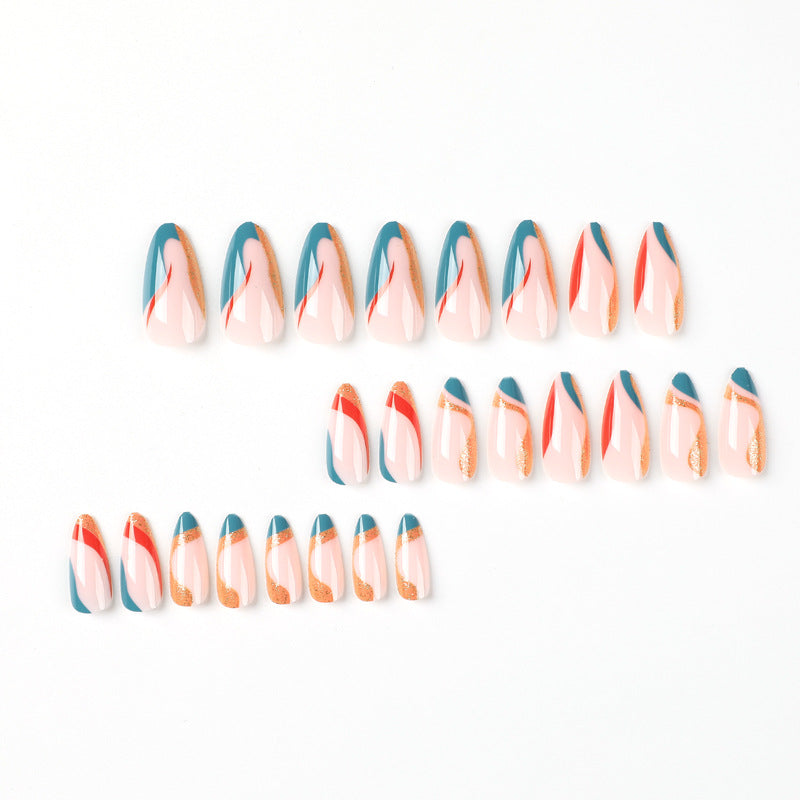 Artificial nail art with creative gradient and glitter elements Stornfield