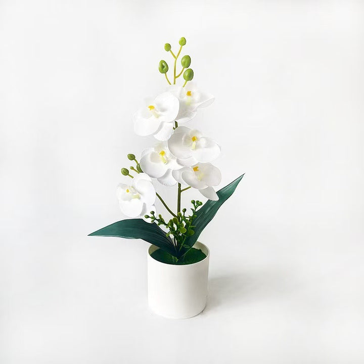 Elegant Artificial Orchid Plant Arrangement for Indoor Display