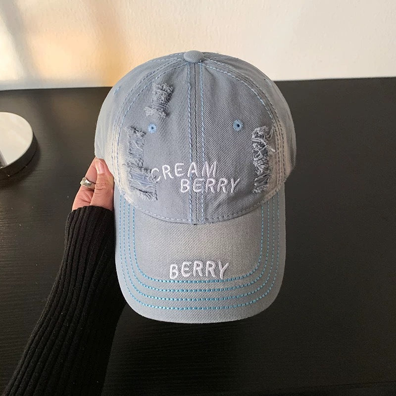 Women's Distressed Denim Baseball Hat Stornfield
