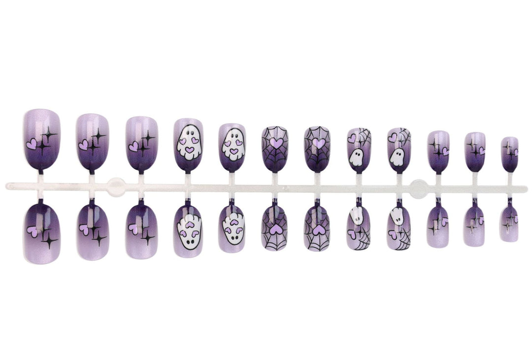 Halloween Artificial Nail Set with Ghost and Spider Designs Stornfield