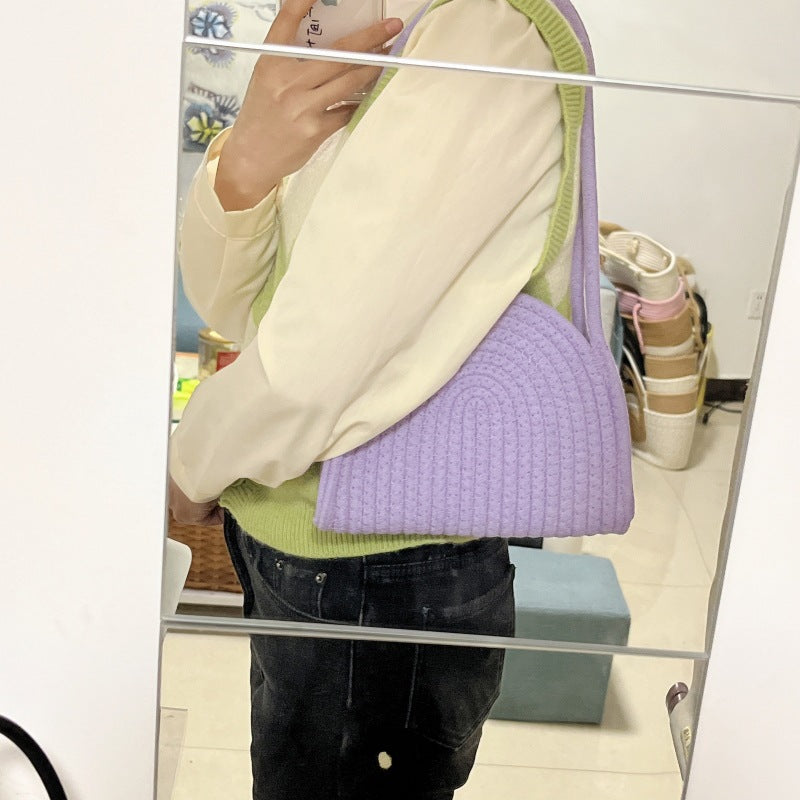 Women's fashionable shoulder bag with ribbed design Stornfield