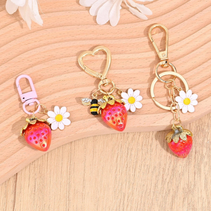 Keychain with Fruity Strawberry Design Stornfield