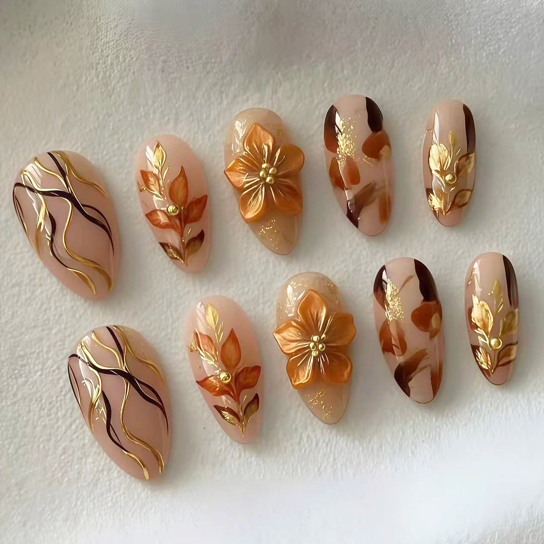 Floral Elegance Press-On Nail Set
