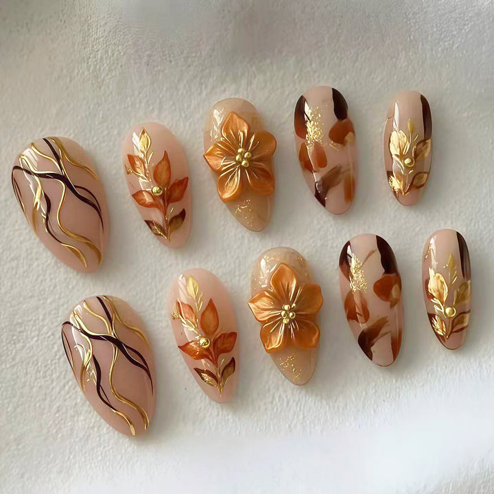 Floral Elegance Press-On Nail Set
