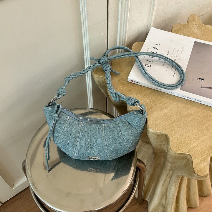 Quilted Denim Crossbody Bag