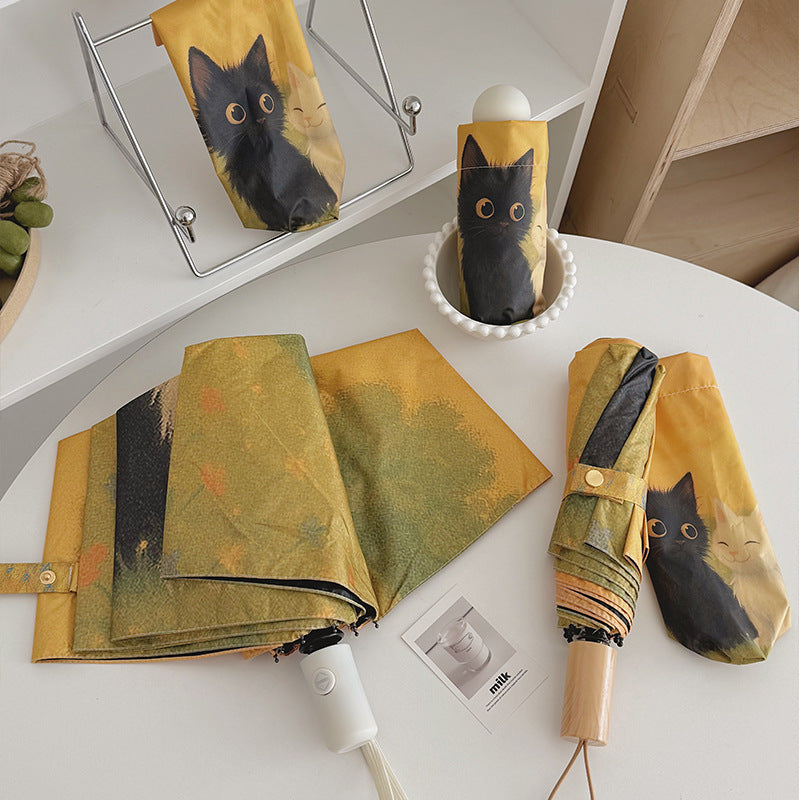 Women's Automatic Umbrella with Unique Cat Design Stornfield