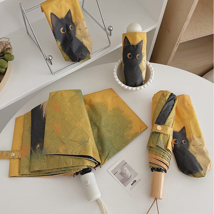 Women's Automatic Umbrella with Unique Cat Design Stornfield