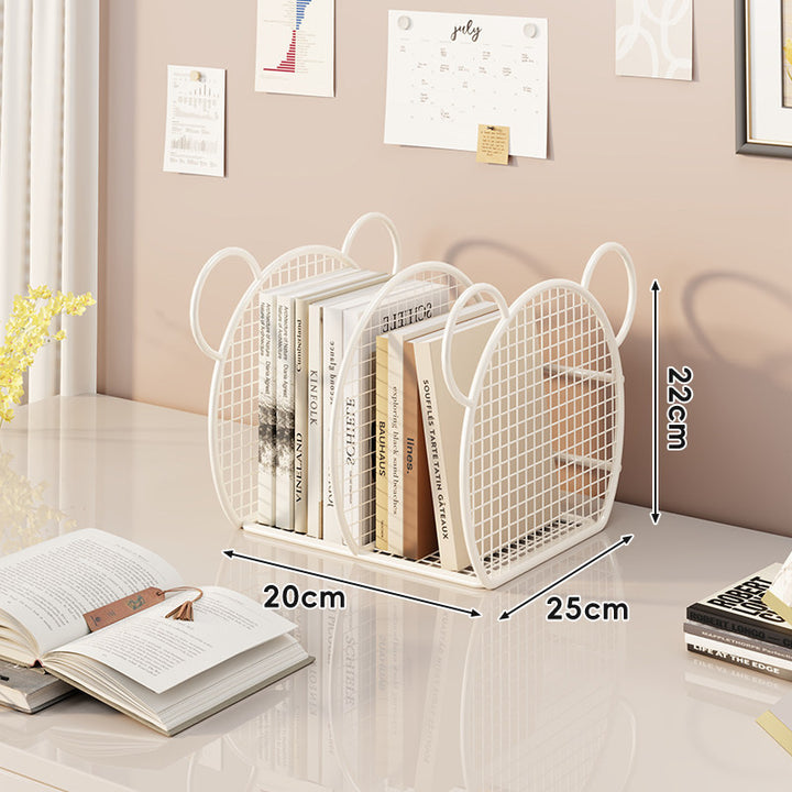 Desk Mesh Multi-Slot Book and File Organizer with Arched Dividers
