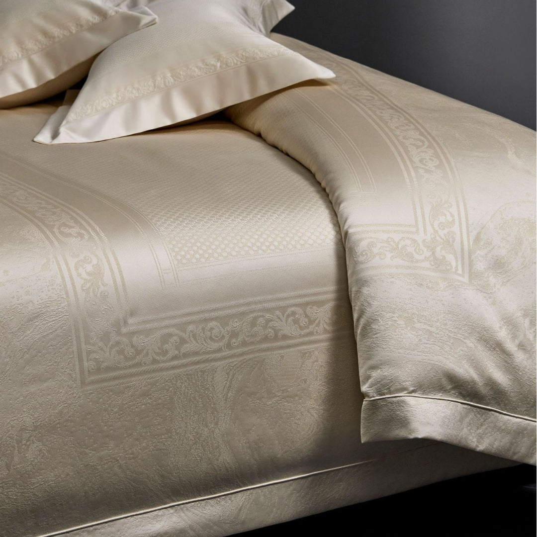 Luxurious Jacquard Satin Duvet Cover Set with Pillow Shams