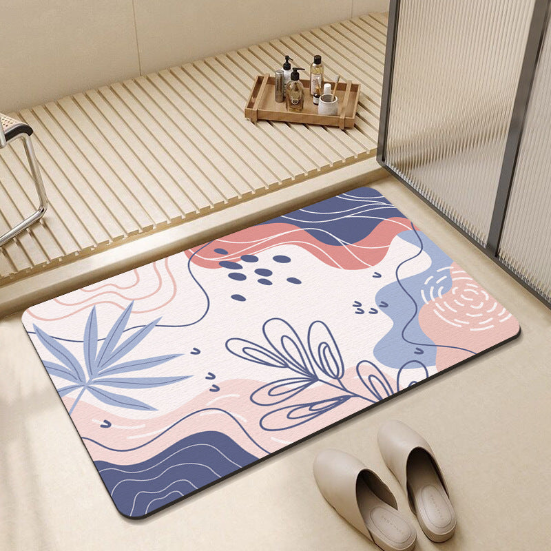 Abstract Floral Design Bath Mat Stornfield