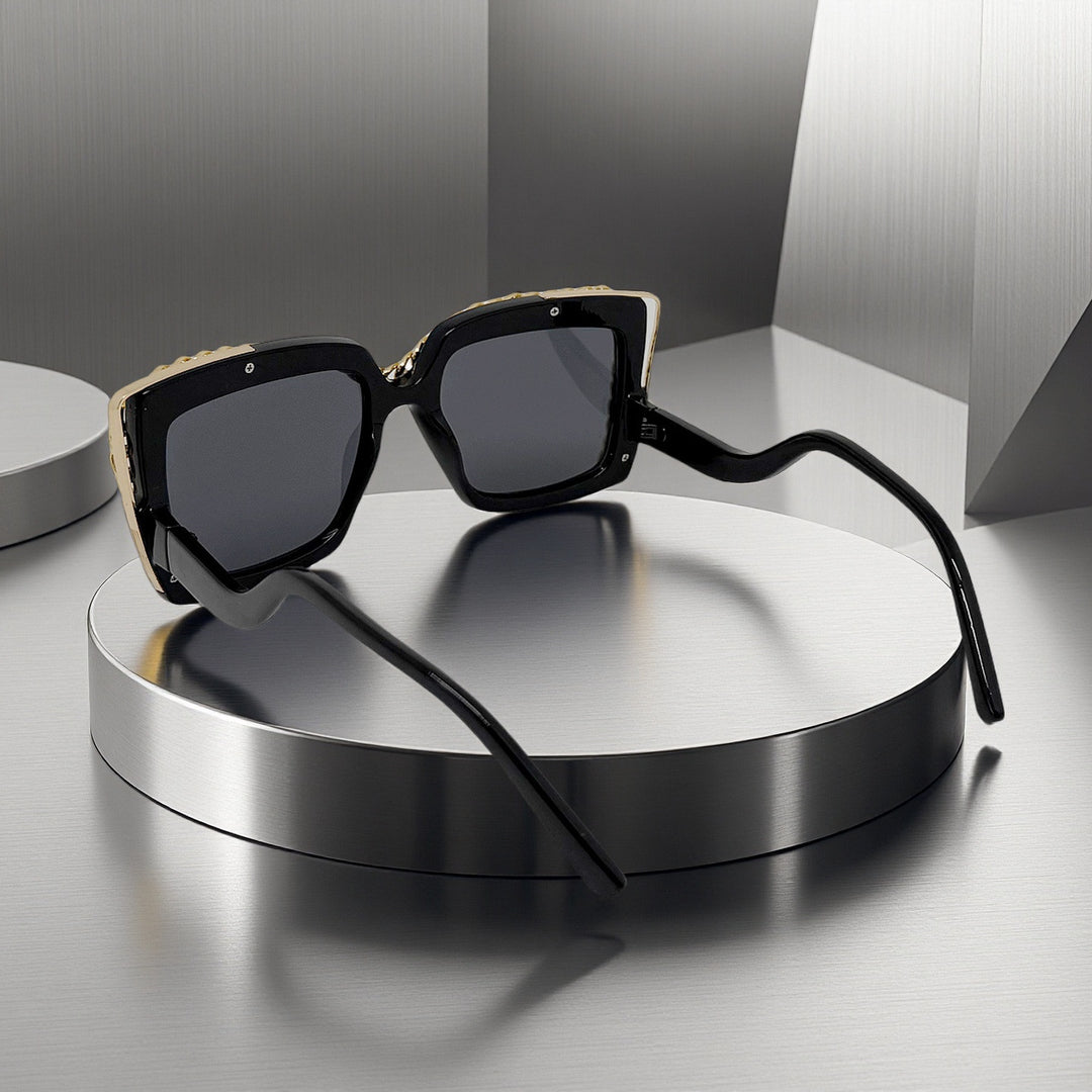 Women's fashionable oversized sunglasses with chain frame Stornfield