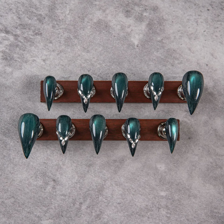 Stylish Stiletto Press-On Nails with Gem Accents