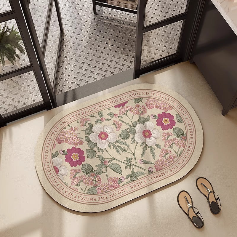 Floral Embroidered Bath Mat Stornfield