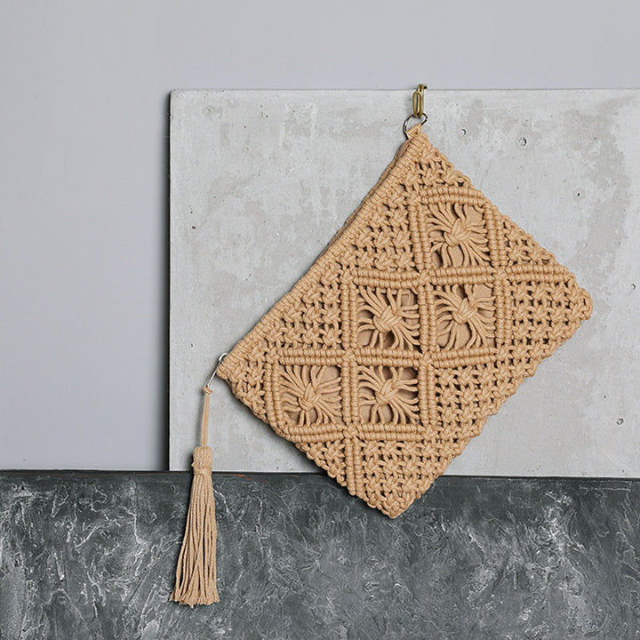 Macrame Clutch with Tassel Details Stornfield