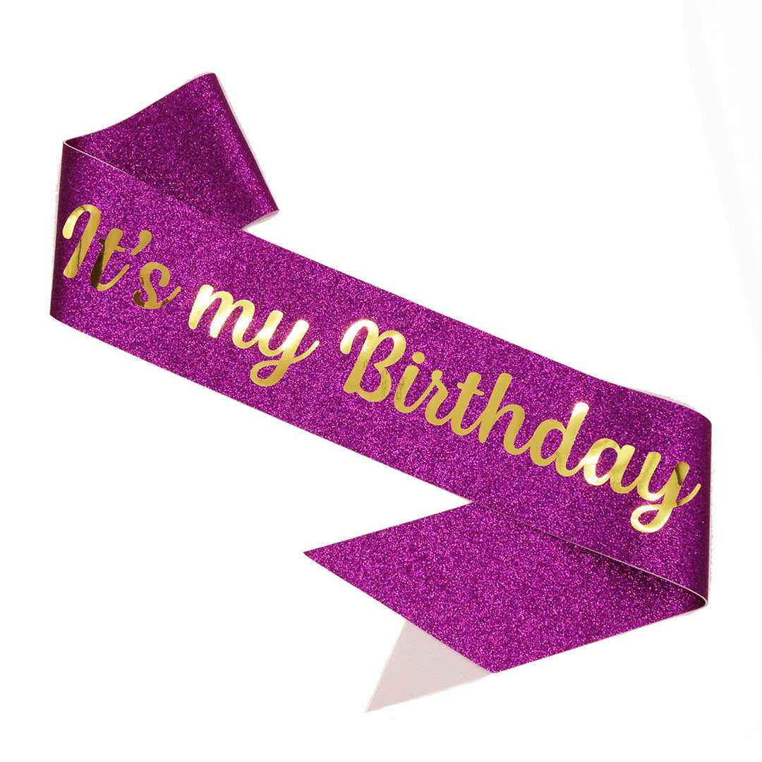 Ladies Festive Birthday Band with Glitter Design Stornfield