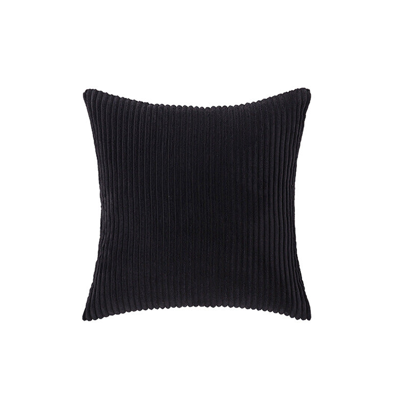 Corduroy Ribbed Square Accent Pillow Cover with Deep-Channel Texture and Concealed Zipper