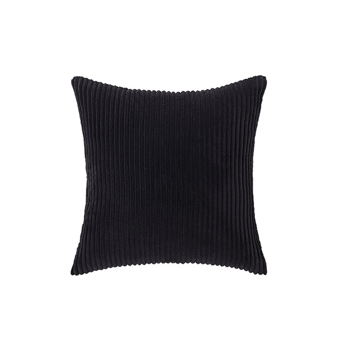 Corduroy Ribbed Square Accent Pillow Cover with Deep-Channel Texture and Concealed Zipper
