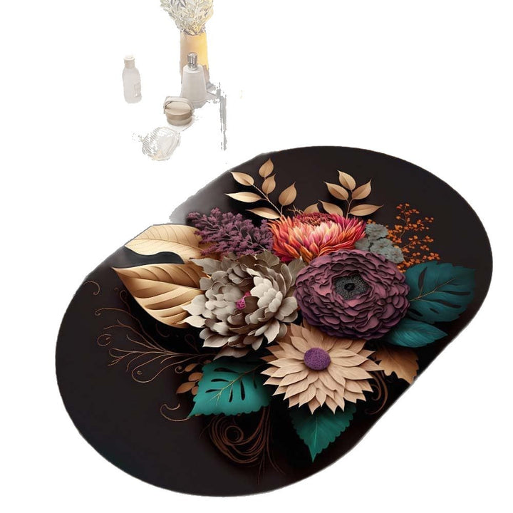Floral Art Bath Rug Stornfield