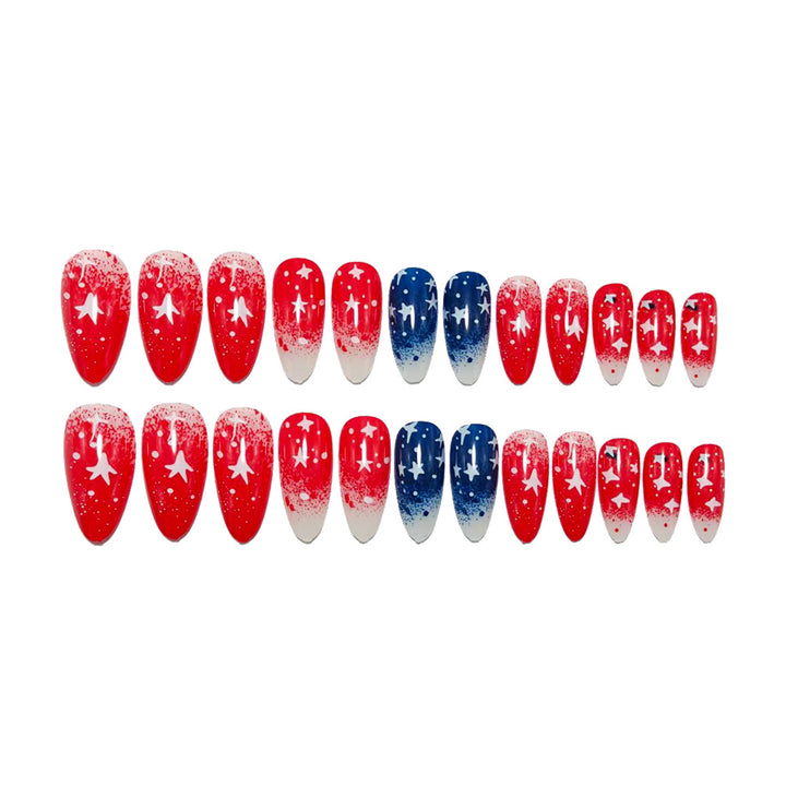 Artificial nails with star motif and gradient Stornfield