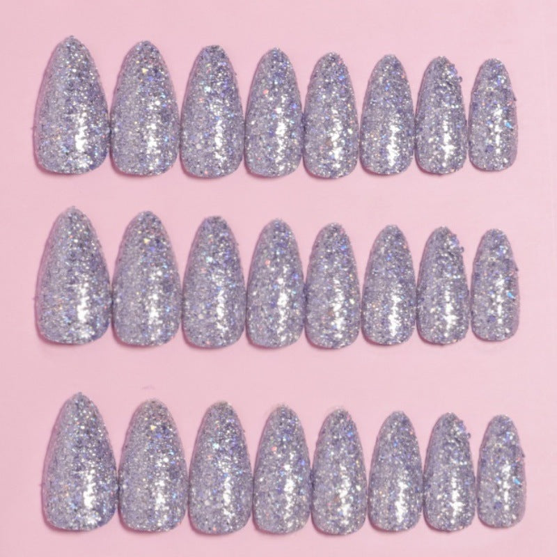 Glittering Almond-Shaped Press-On Nail Set Stornfield