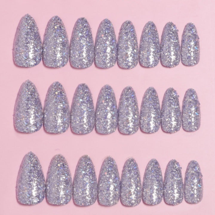 Glittering Almond-Shaped Press-On Nail Set Stornfield