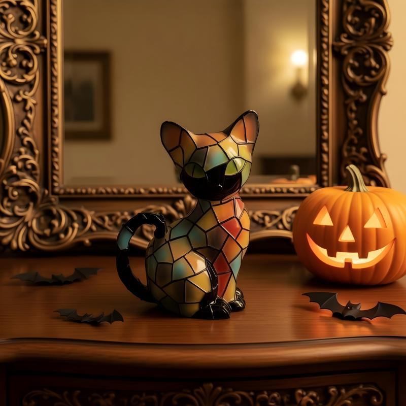 Decorative cat figurine in mosaic design Stornfield