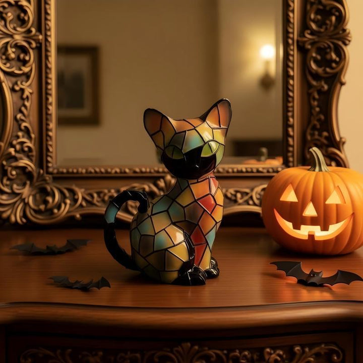 Decorative cat figurine in mosaic design Stornfield