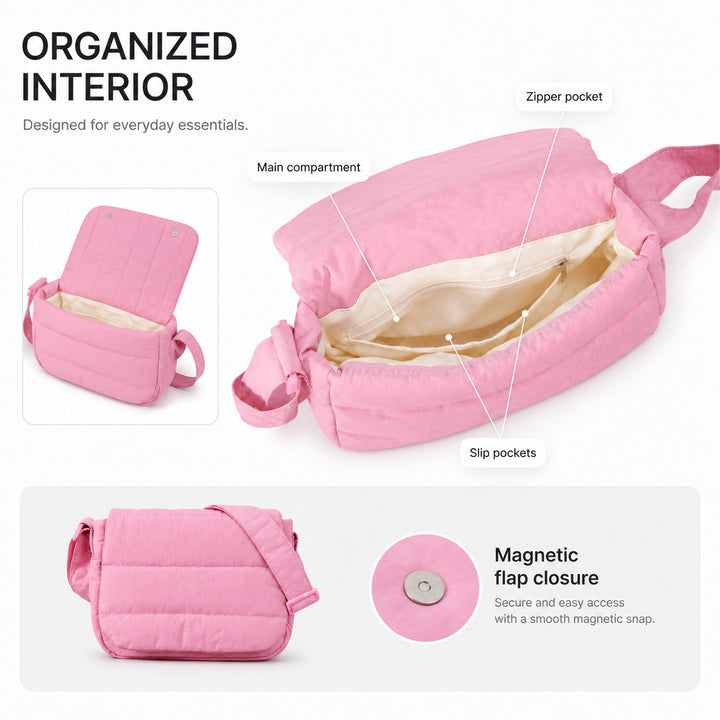 Padded Crossbody Messenger Bag