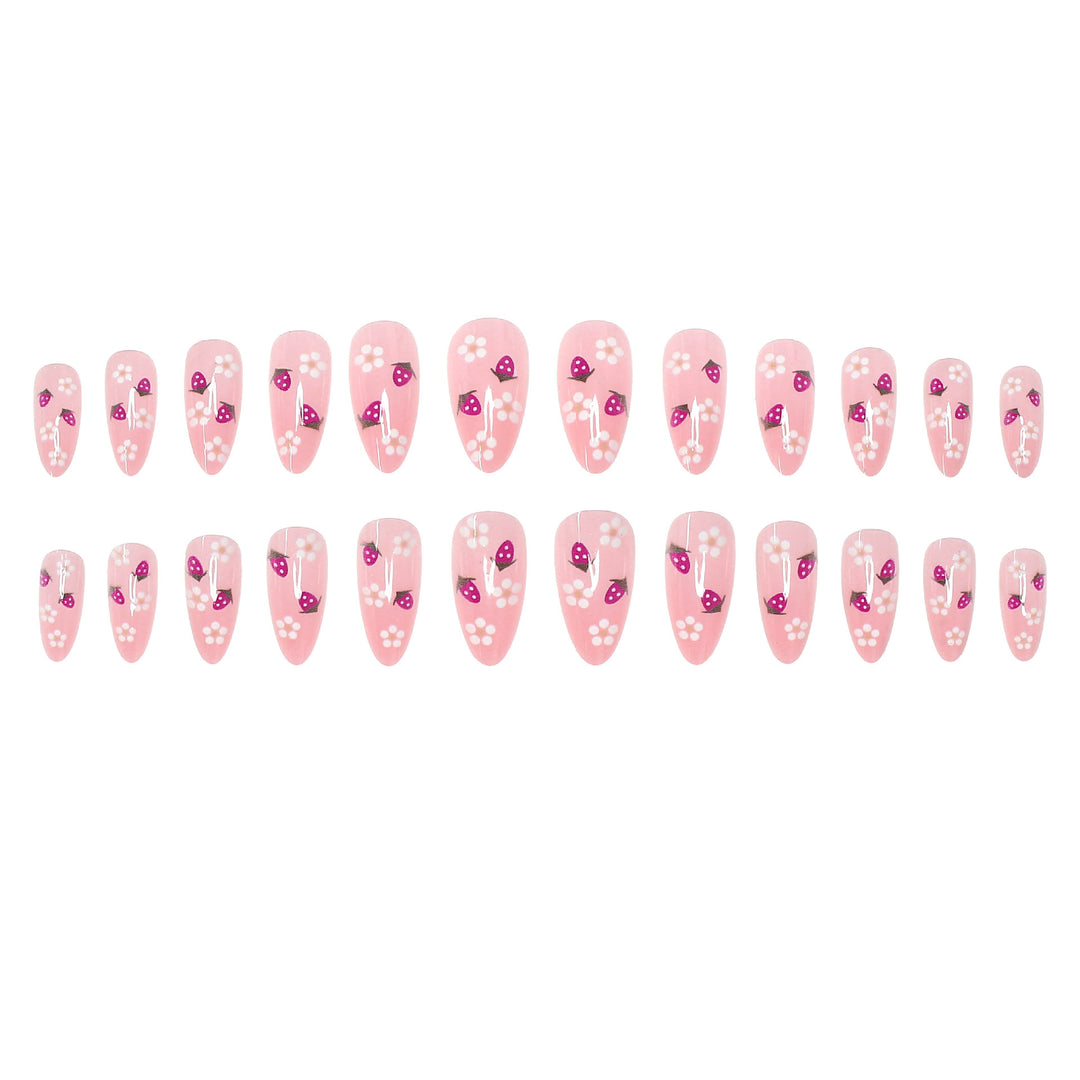 Floral Accent Press-On Nail Tips