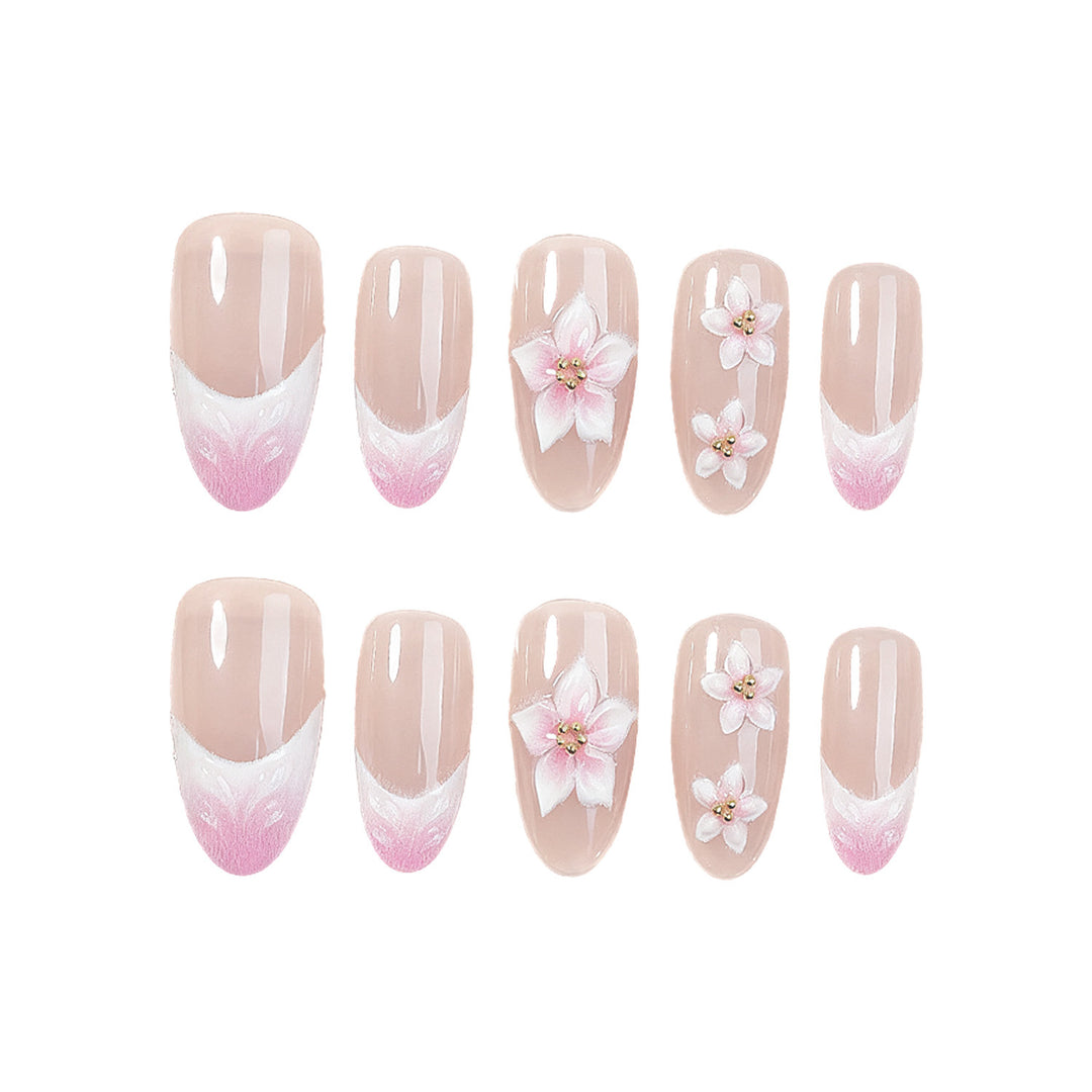 Decorative Floral Design Press-On Nails Stornfield